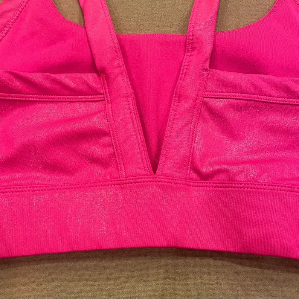 Carbon 38 Galaxy V-Back Sports Bra Pink Oil Slick Size Medium - Picture 4 of 11